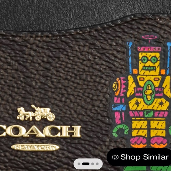 Coach Cosmic Coach Slim Id Card Case In Signature Canvas With Robot Print - Picture 2 of 4
